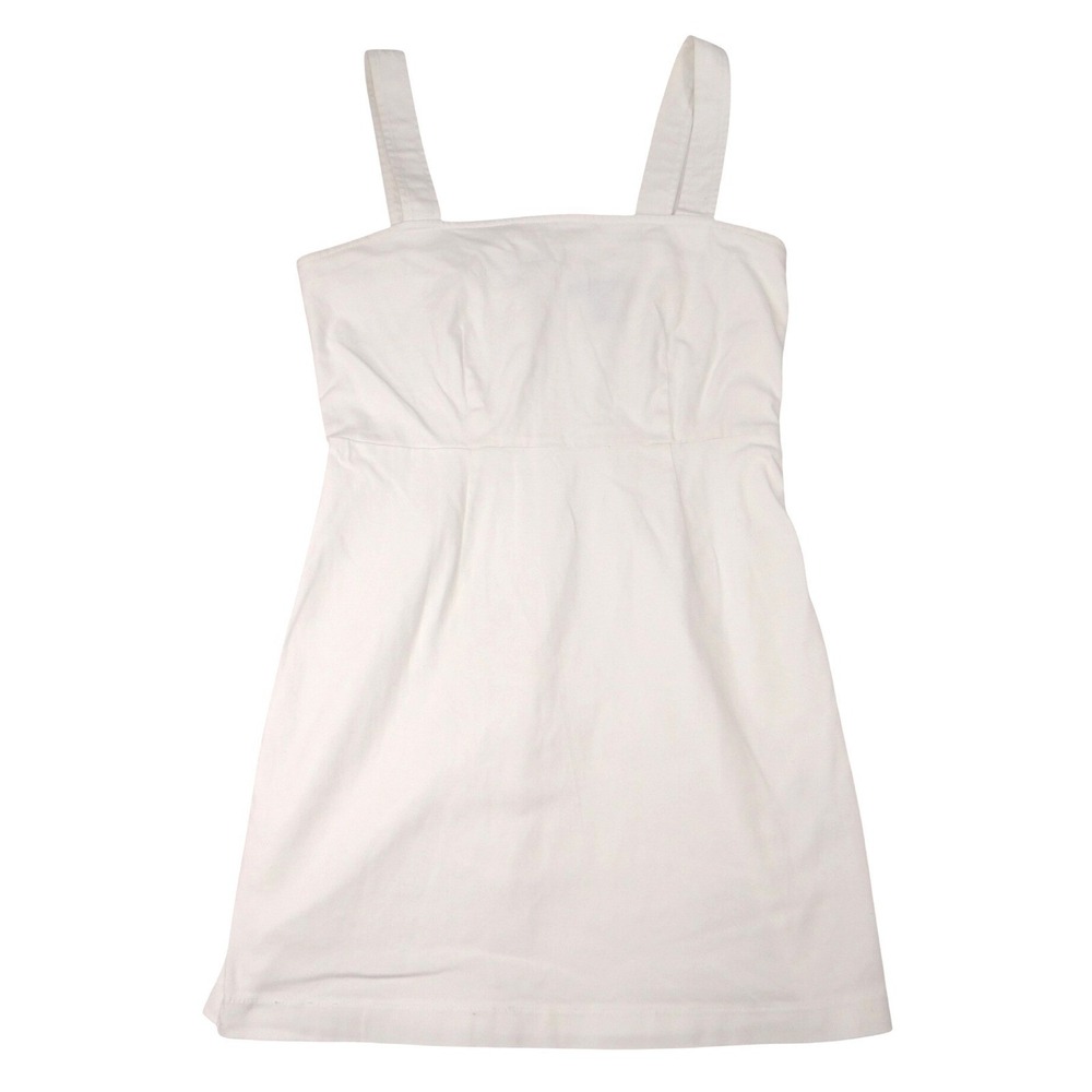 Forever 21 White Square Neck Button Side Mini Dress Size Medium